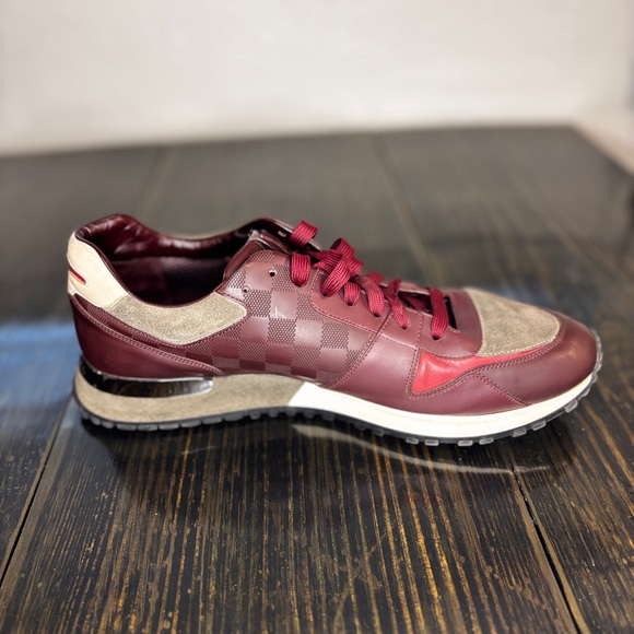 Louis Vuitton Burgundy Suede Run Away Sneakers Size 12 - Picture 11 of 12
